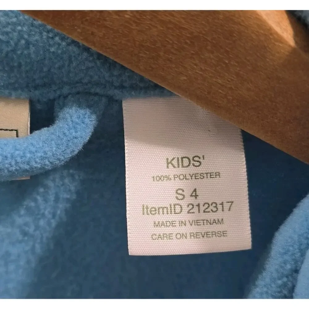 LL Bean Robe Kids 4 Blue Fleece Boys Girls Housecoat Bath Fleece Youth Vintage